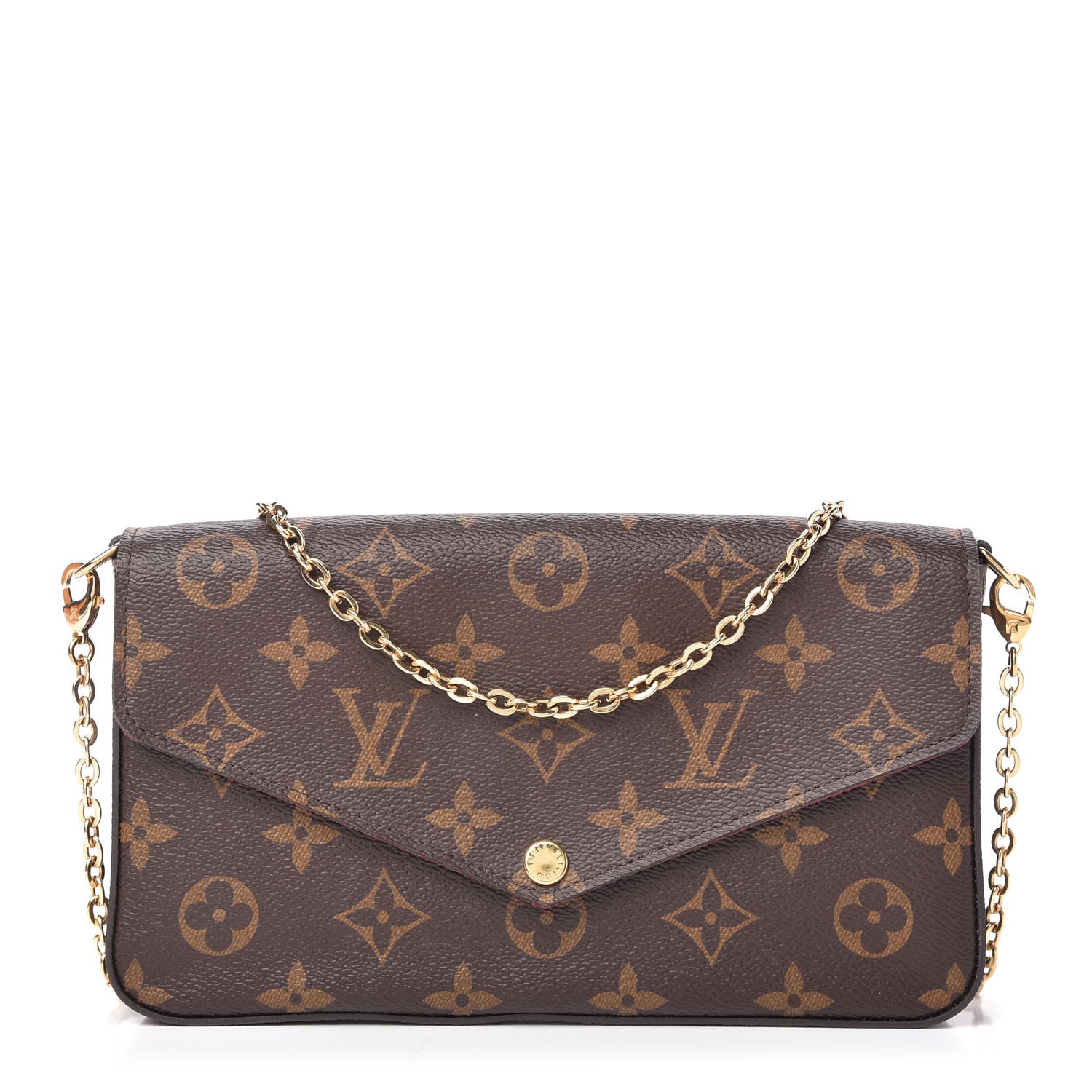 Louis Vuitton Monogram Pochette Felicie Chain Wallet Fuchsia 1 of 12