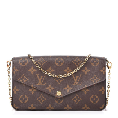 Louis Vuitton Monogram Pochette Felicie Chain Wallet Fuchsia 1 of 12