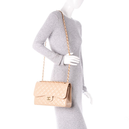 Chanel Caviar Quilted Jumbo Double Flap Beige Clair 3 of 9