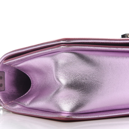 Chanel Metallic Patent Calfskin Quilted Medium Boy Flap Light Pink 8 of 11