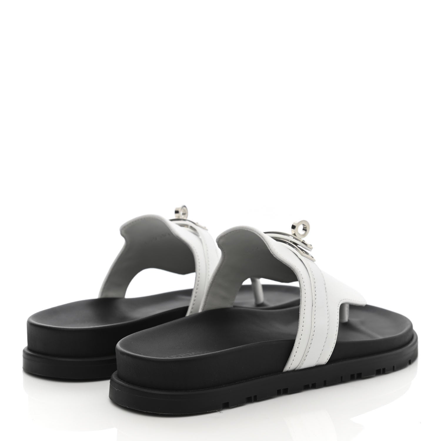 Hermes Calfskin Womens Empire Sandals 35 White 4 of 10