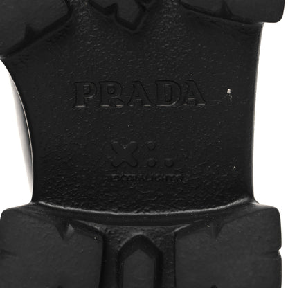Prada Spazzolato Rois Triangle Monolith Chelsea 55mm Boots 39 Black 7 of 9