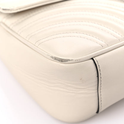 Gucci Calfskin Matelasse Small GG Marmont Shoulder Bag White 8 of 17