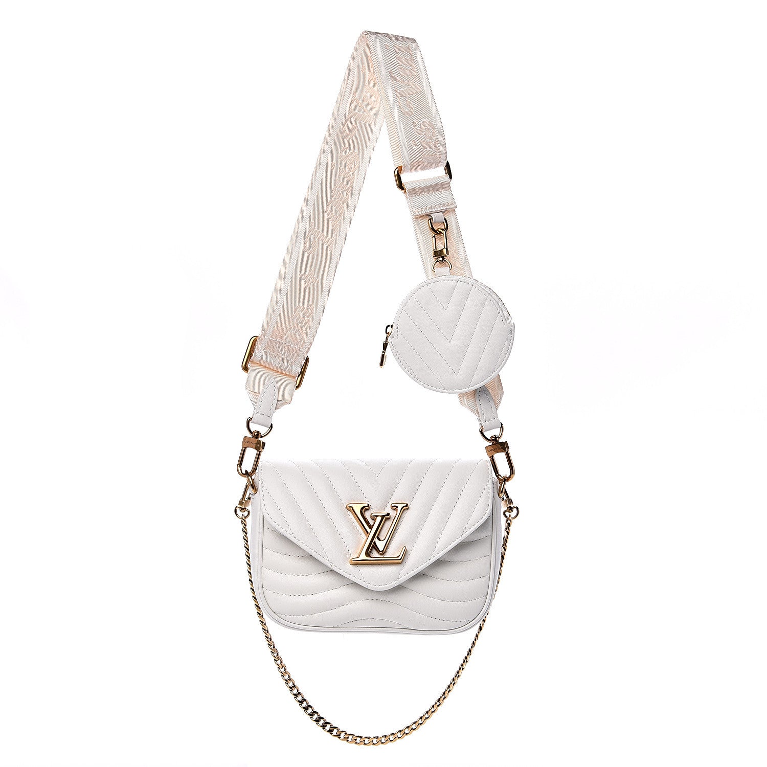 Louis Vuitton Calfskin New Wave Multi Pochette Snow 1 of 9