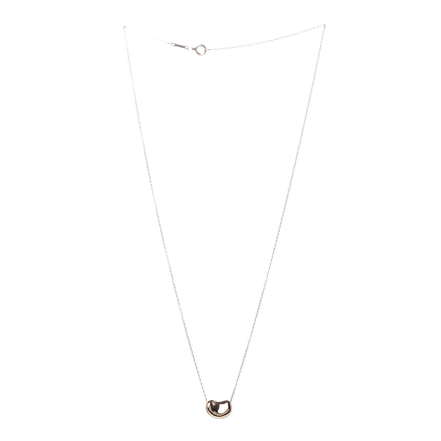 18K Yellow Gold 11mm Elsa Peretti Bean Pendant Necklace