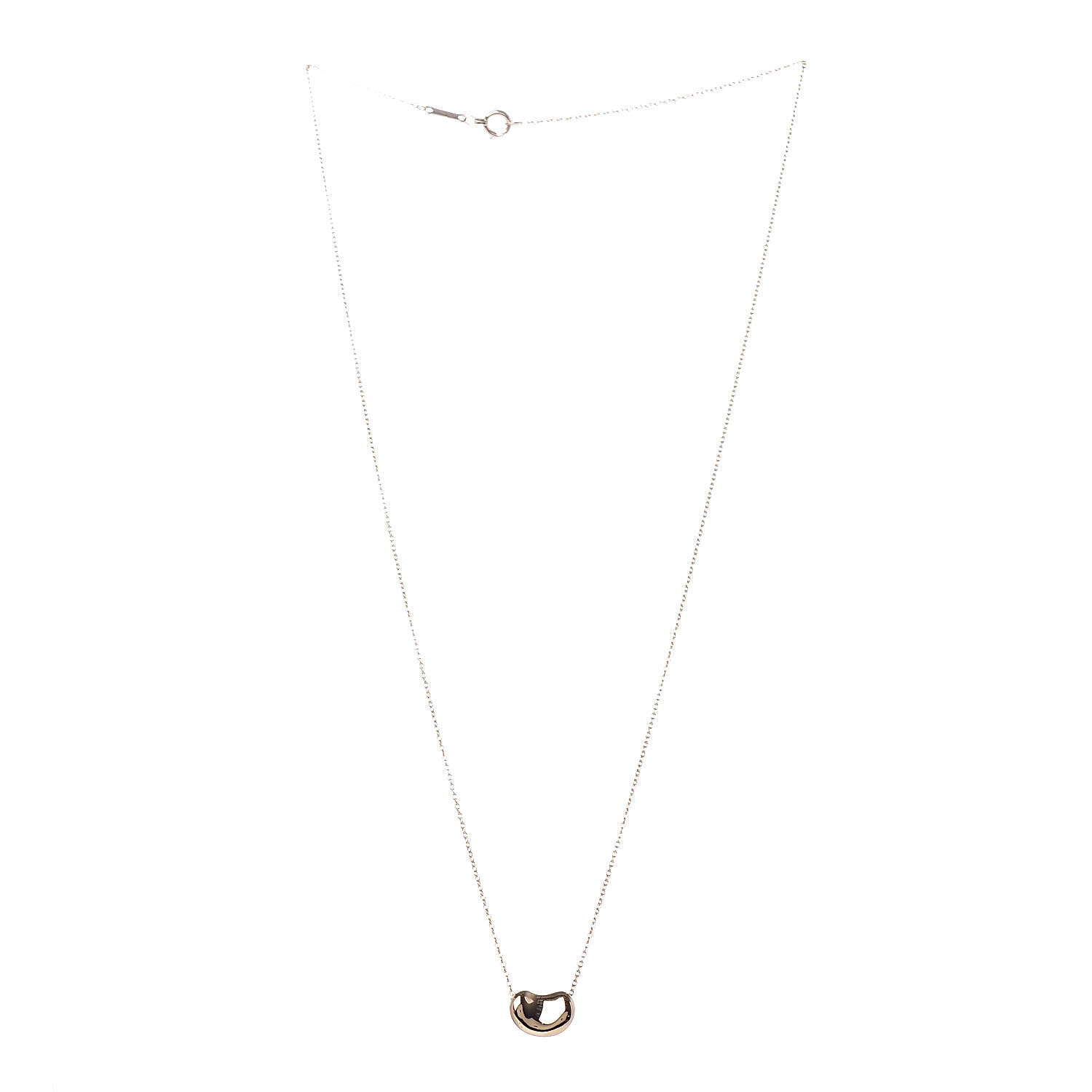 Tiffany 18K Yellow Gold 11mm Elsa Peretti Bean Pendant Necklace 3 of 7