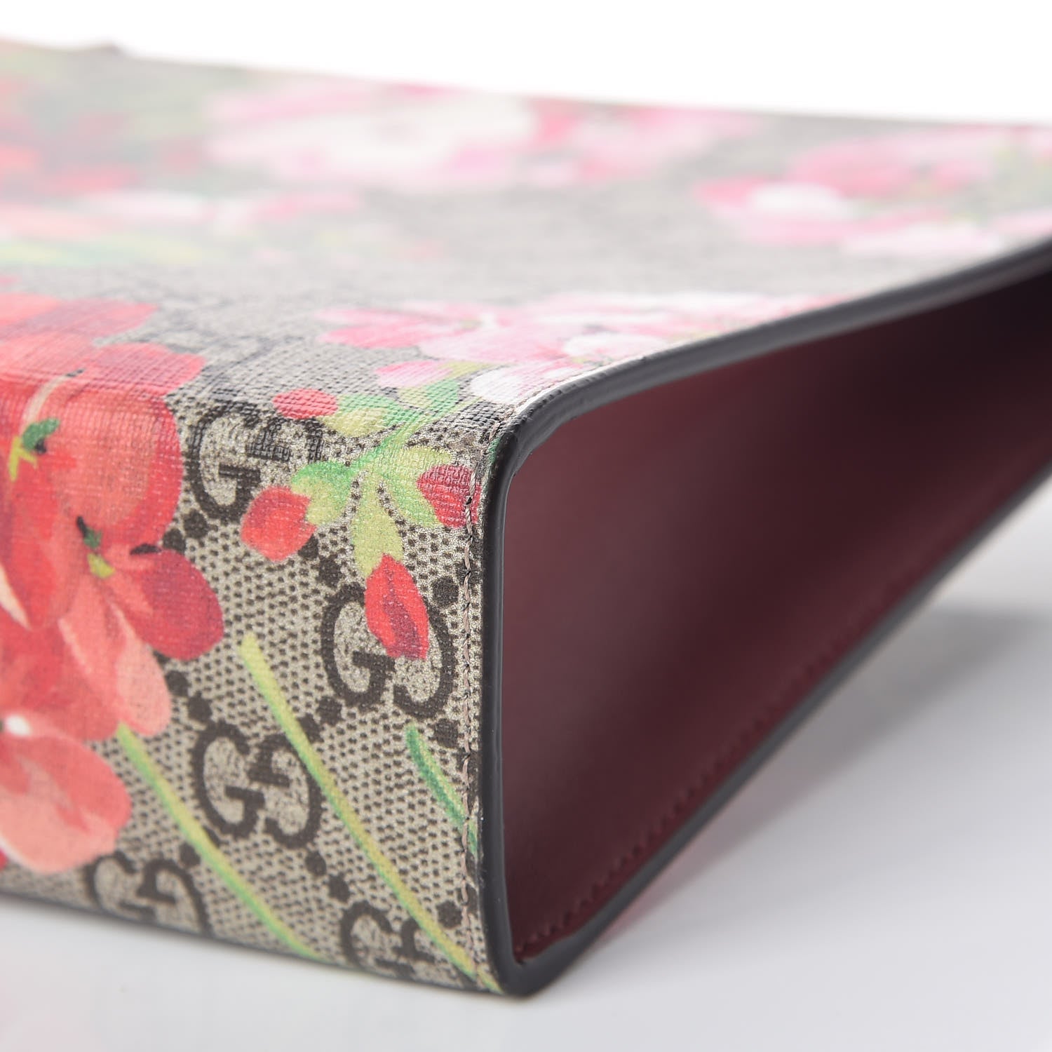 Gucci GG Supreme Monogram Blooms Large Cosmetic Case Beige Multicolor Dry Rose 6 of 9