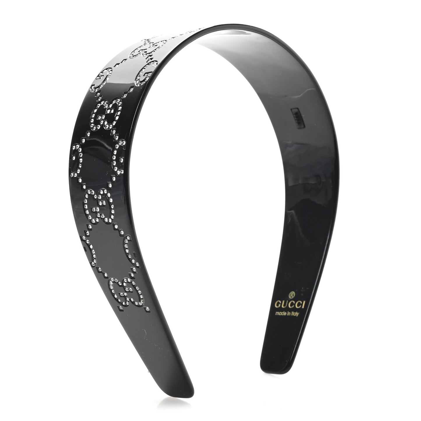 Resin Crystal Interlocking G Headband Black