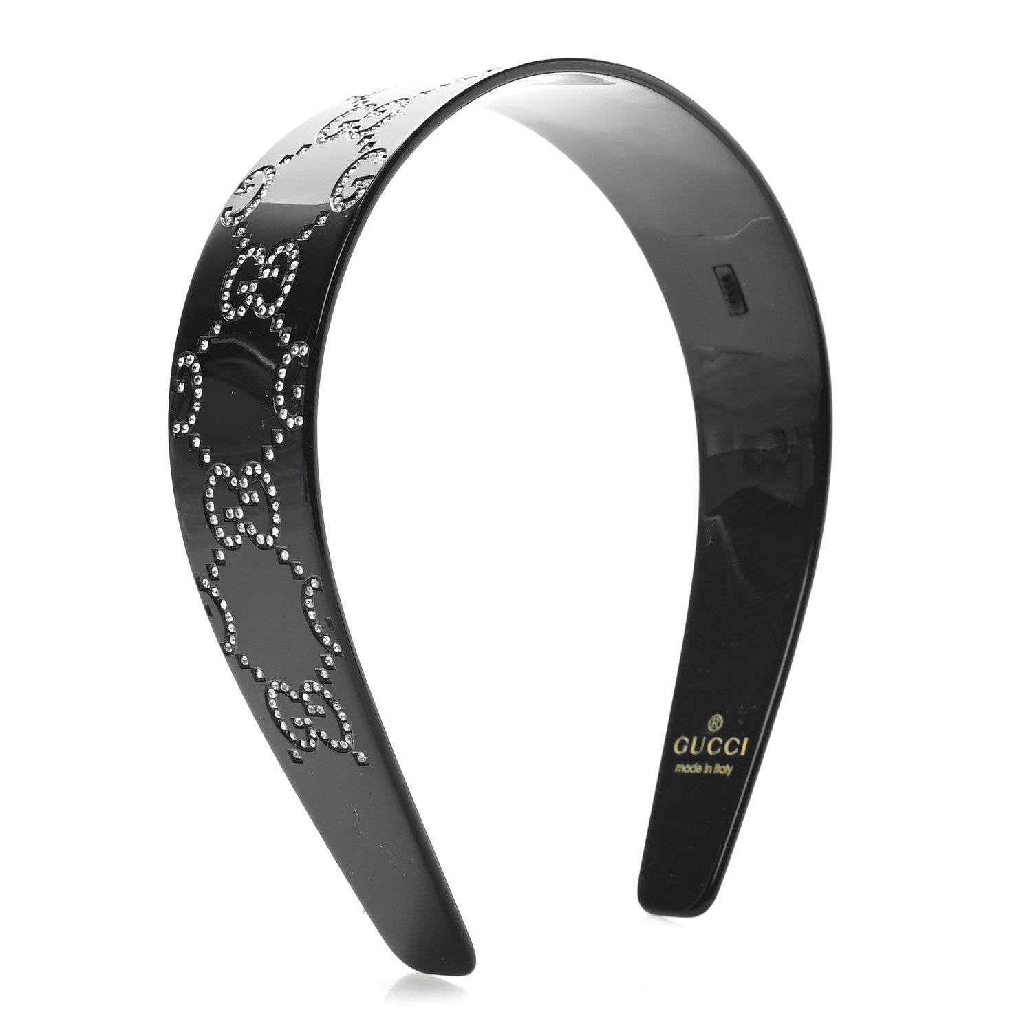 Gucci Resin Crystal Interlocking G Headband Black 4 of 5