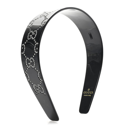 Gucci Resin Crystal Interlocking G Headband Black 4 of 5