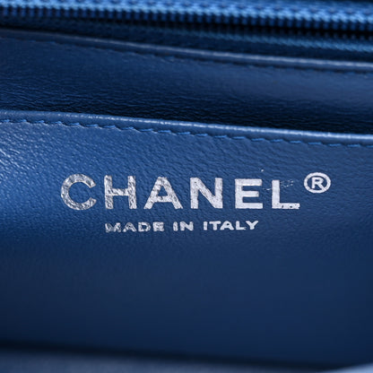 Chanel Caviar Chevron Quilted Mini Square Flap Blue 6 of 10