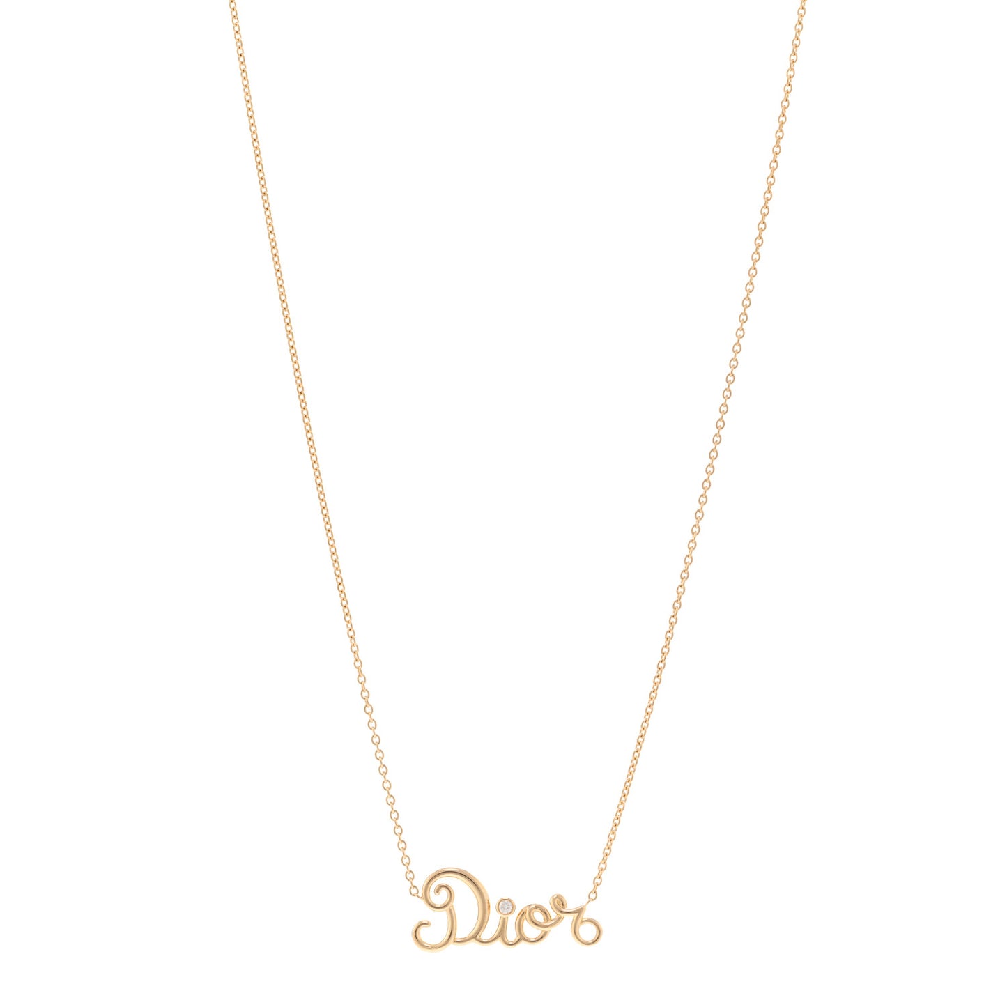 18K Yellow Gold Diamond Dioramour Pendant Necklace