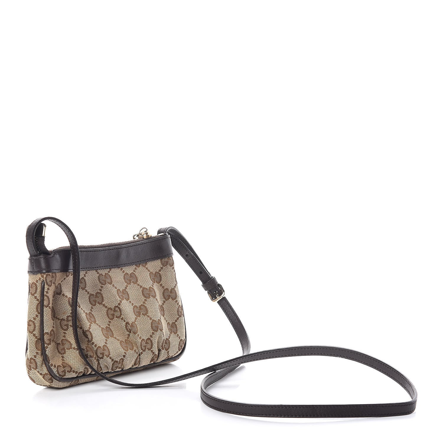 Gucci Monogram GG Heart Charm Crossbody Pochette Brown 3 of 9