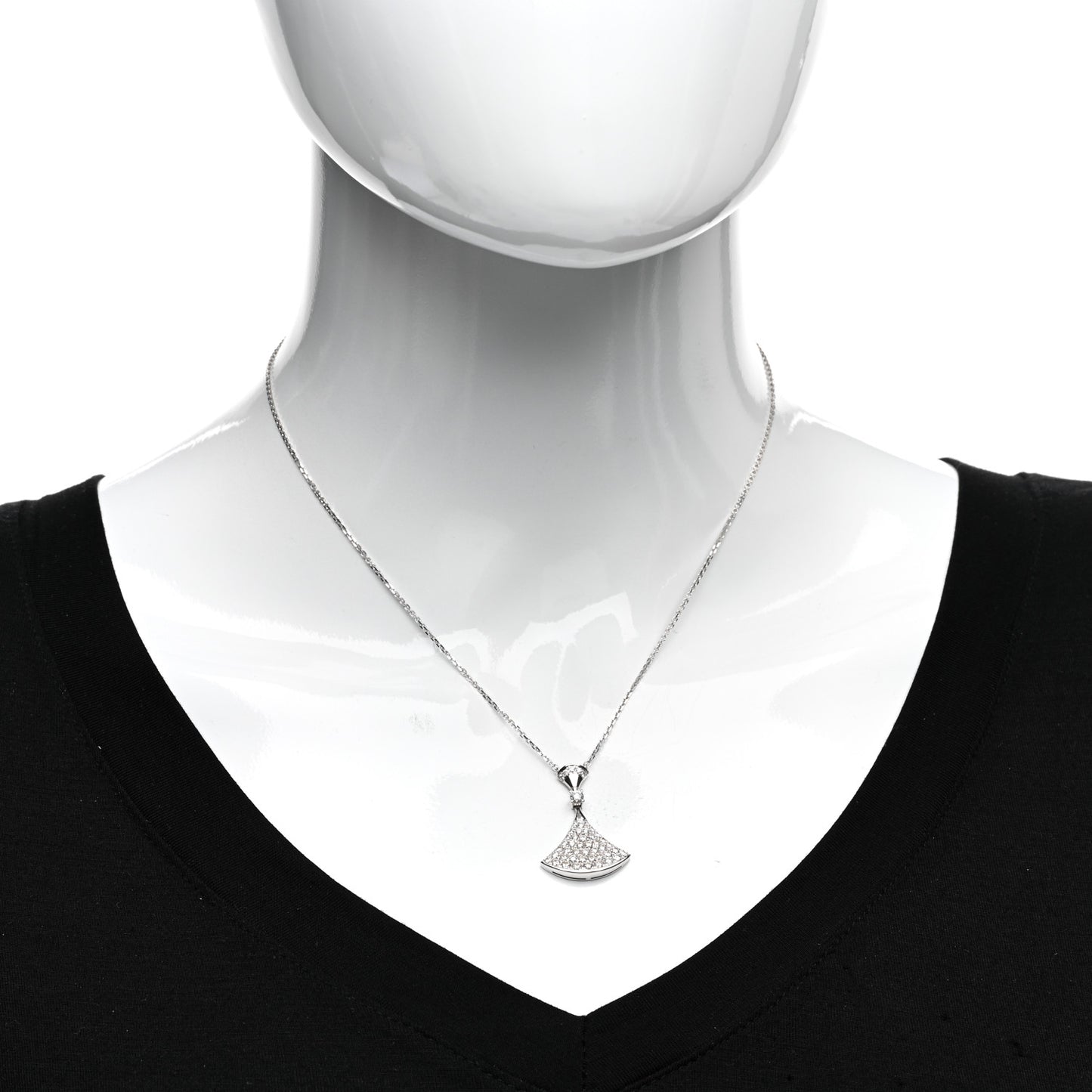 18K White Gold Diamond Large Divas' Dream Pave Necklace