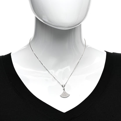 Bulgari 18K White Gold Diamond Large Divas' Dream Pave Necklace 2 of 5
