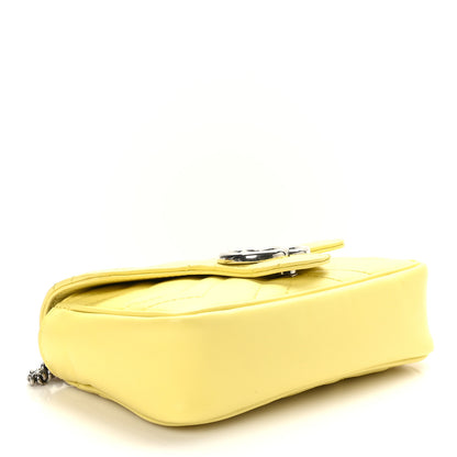 Gucci Calfskin Matelasse Super Mini GG Marmont Shoulder Bag Banana 4 of 9