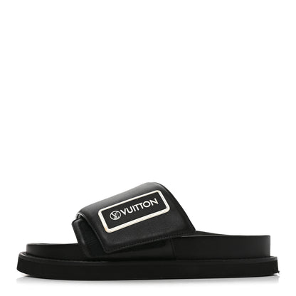 Louis Vuitton Calfskin Womens Pool Pillow Sunset Mules 40 Black 1 of 7