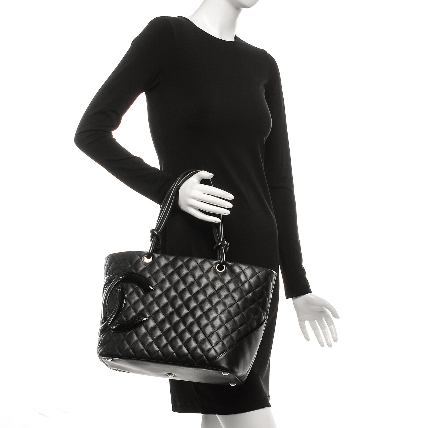 Chanel Calfskin Quilted Large Cambon Tote Black 2 of 7