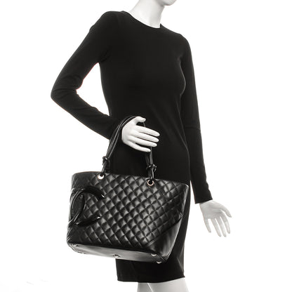 Chanel Calfskin Quilted Large Cambon Tote Black 2 of 7