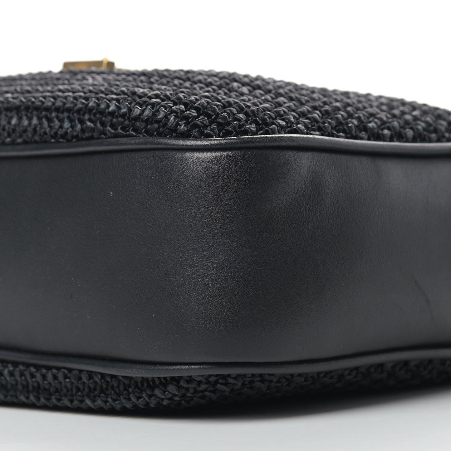 Raffia Canvas Monogram Lou Camera Bag Black