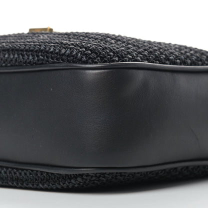 Saint Laurent Raffia Canvas Monogram Lou Camera Bag Black 9 of 11
