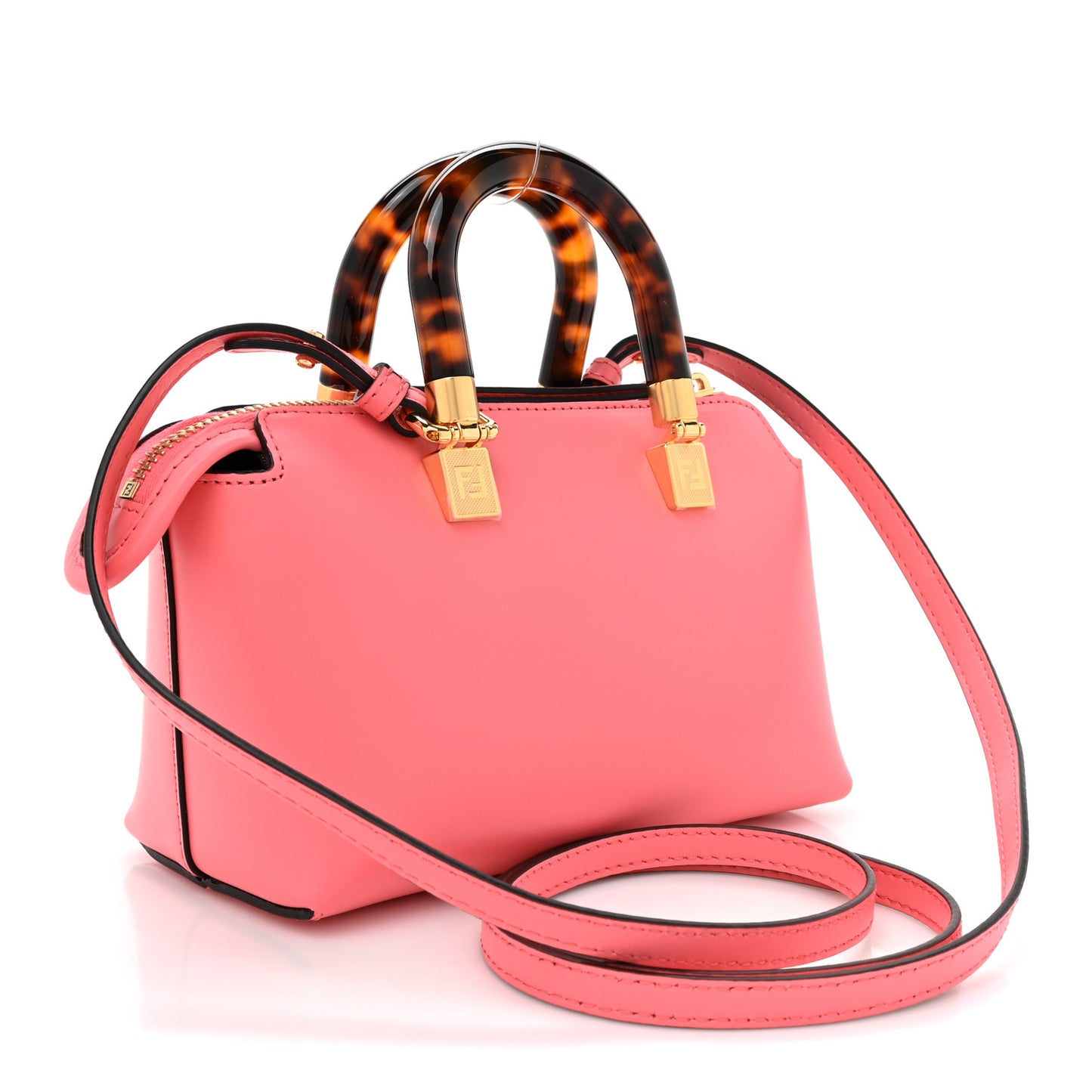 Vitello King Plexiglass Logo Embossed Mini By The Way Top Handle Boston Bag Pink Dalia