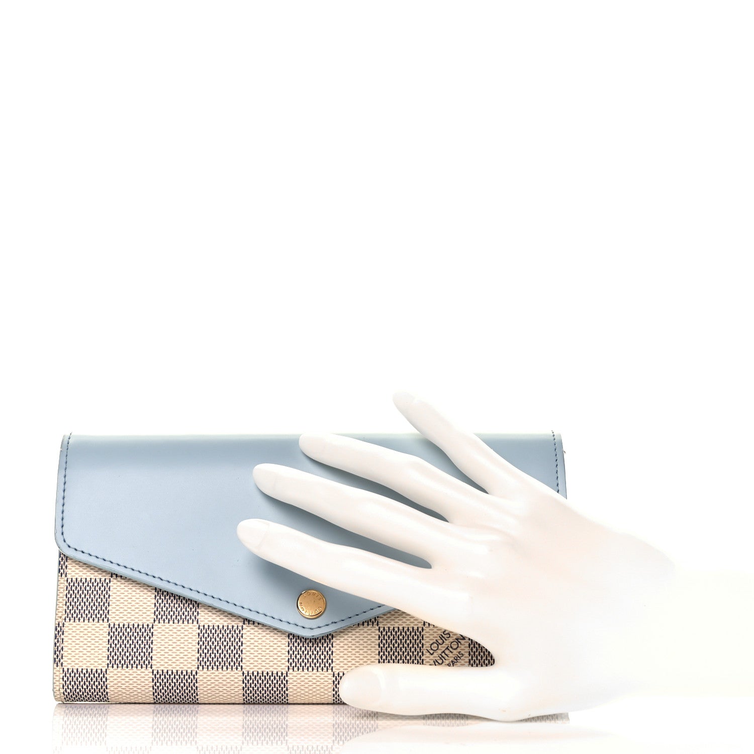 Louis Vuitton Damier Azur Sarah Wallet NM Bleu Olympe 2 of 9