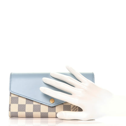 Louis Vuitton Damier Azur Sarah Wallet NM Bleu Olympe 2 of 9