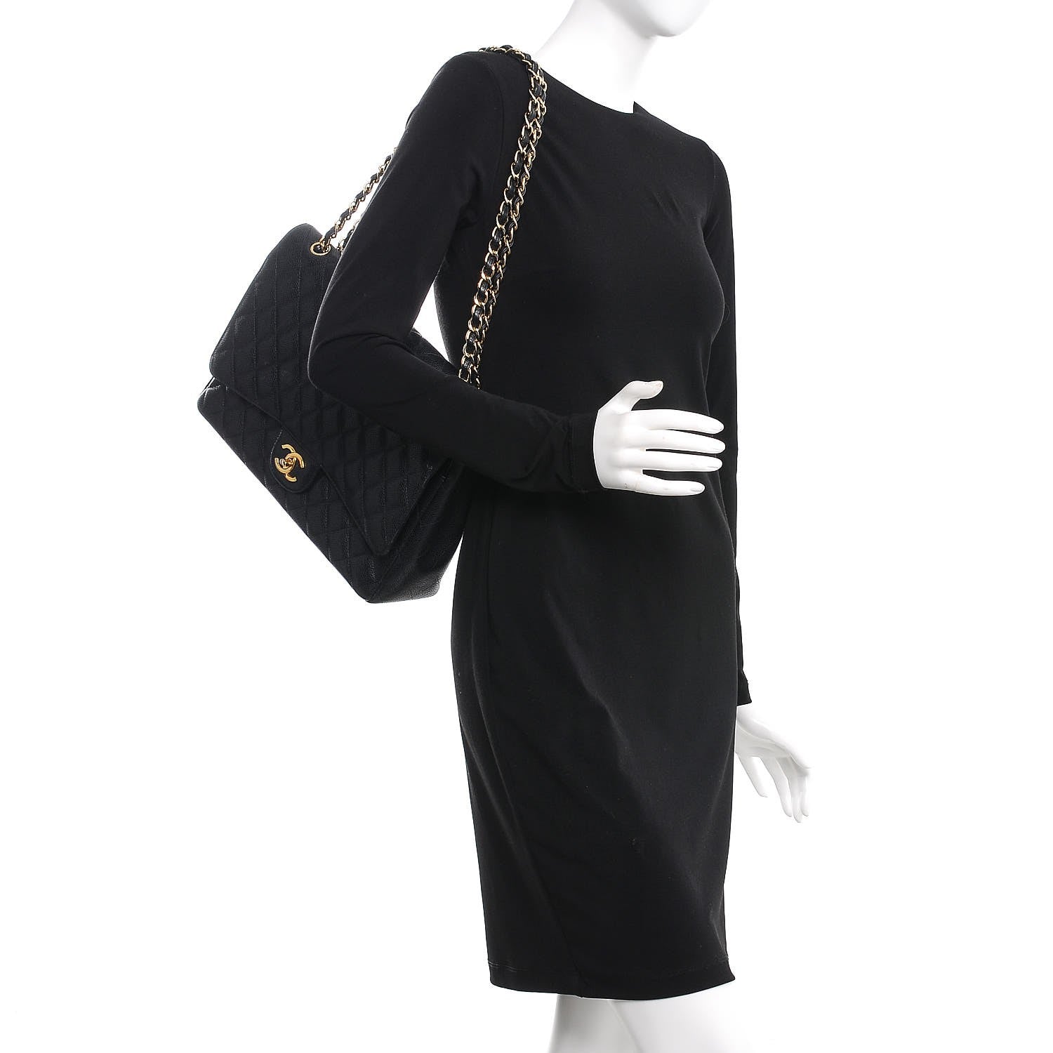 Chanel Caviar Quilted Maxi Double Flap Black 2 of 7