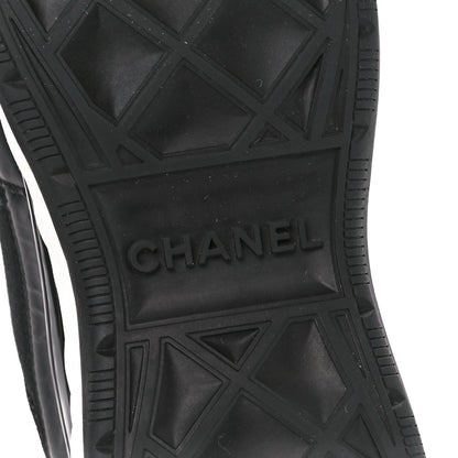 Chanel Velvet Calfskin Mixed Fibers CC Sneakers 38.5 Black 6 of 8