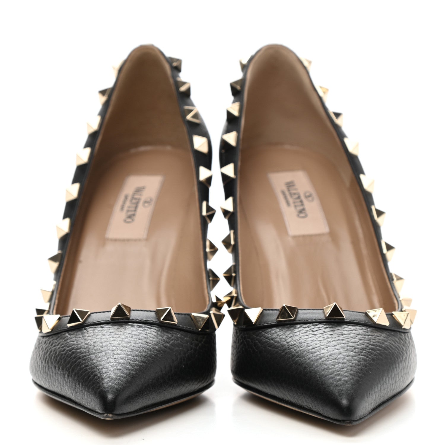 Valentino Garavani Pebbled Calfskin Rockstud 85mm Pumps 36.5 Black 4 of 9