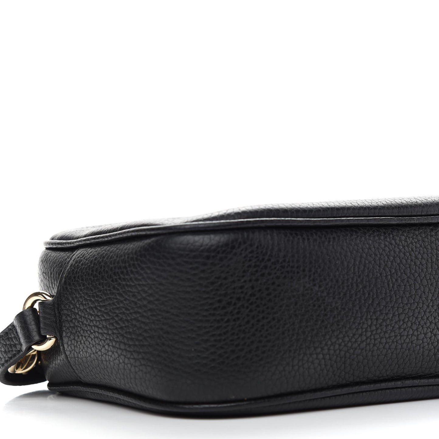 Pebbled Calfskin Small Soho Disco Bag Black