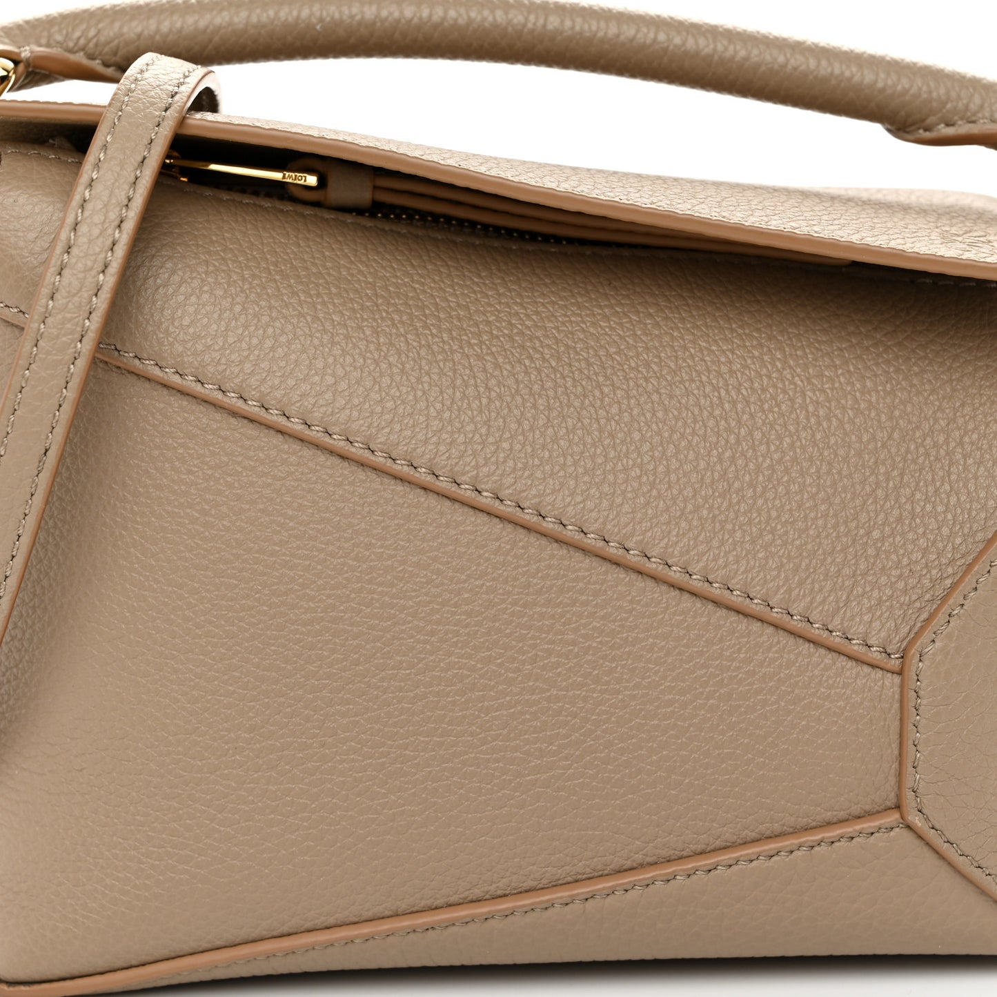 Calfskin Mini Puzzle Edge Bag Sand Mink