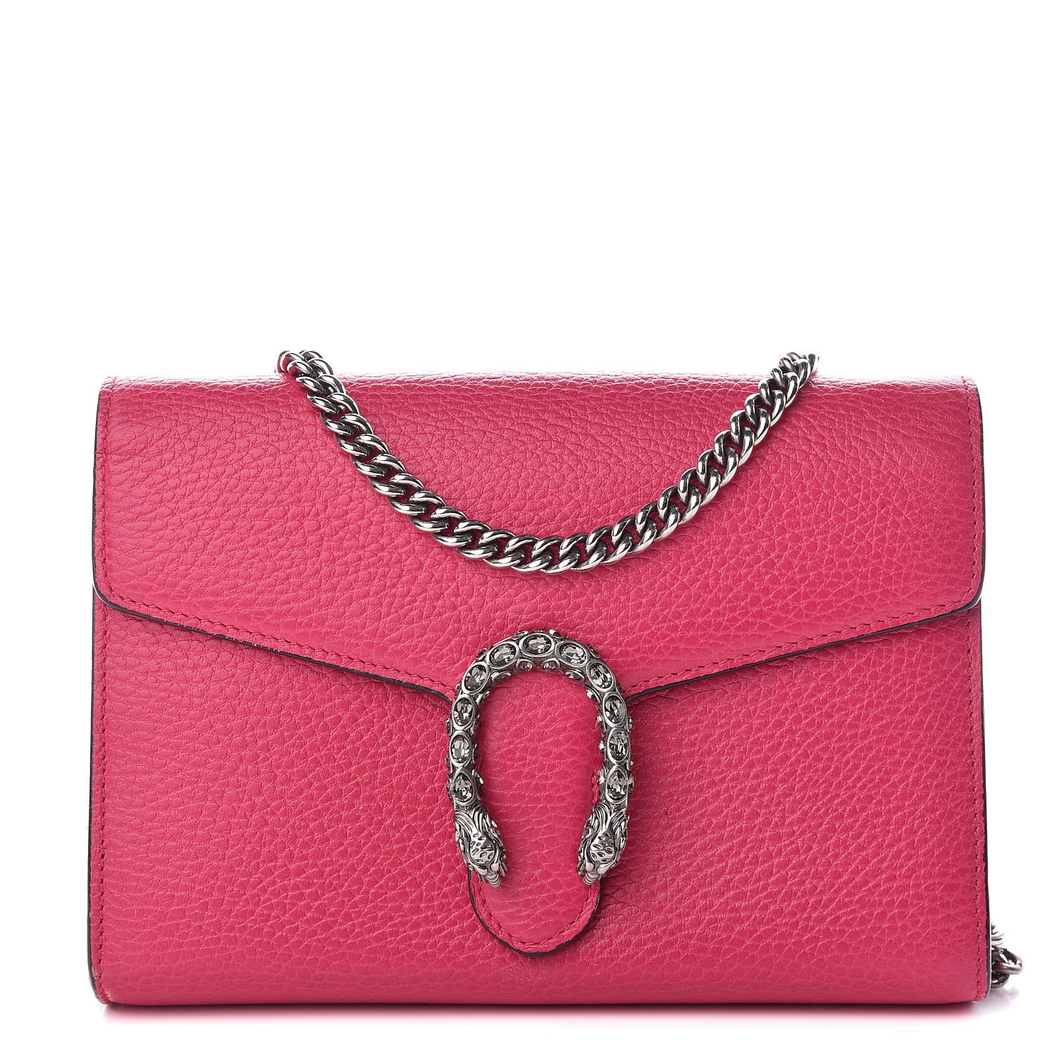 Gucci Dollar Calfskin Crystal Mini Dionysus Chain Wallet Box Pink 1 of 12
