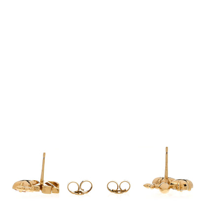 Louis Vuitton Metal Crystal Loulougram Monogram Flowers Earrings Gold 3 of 5