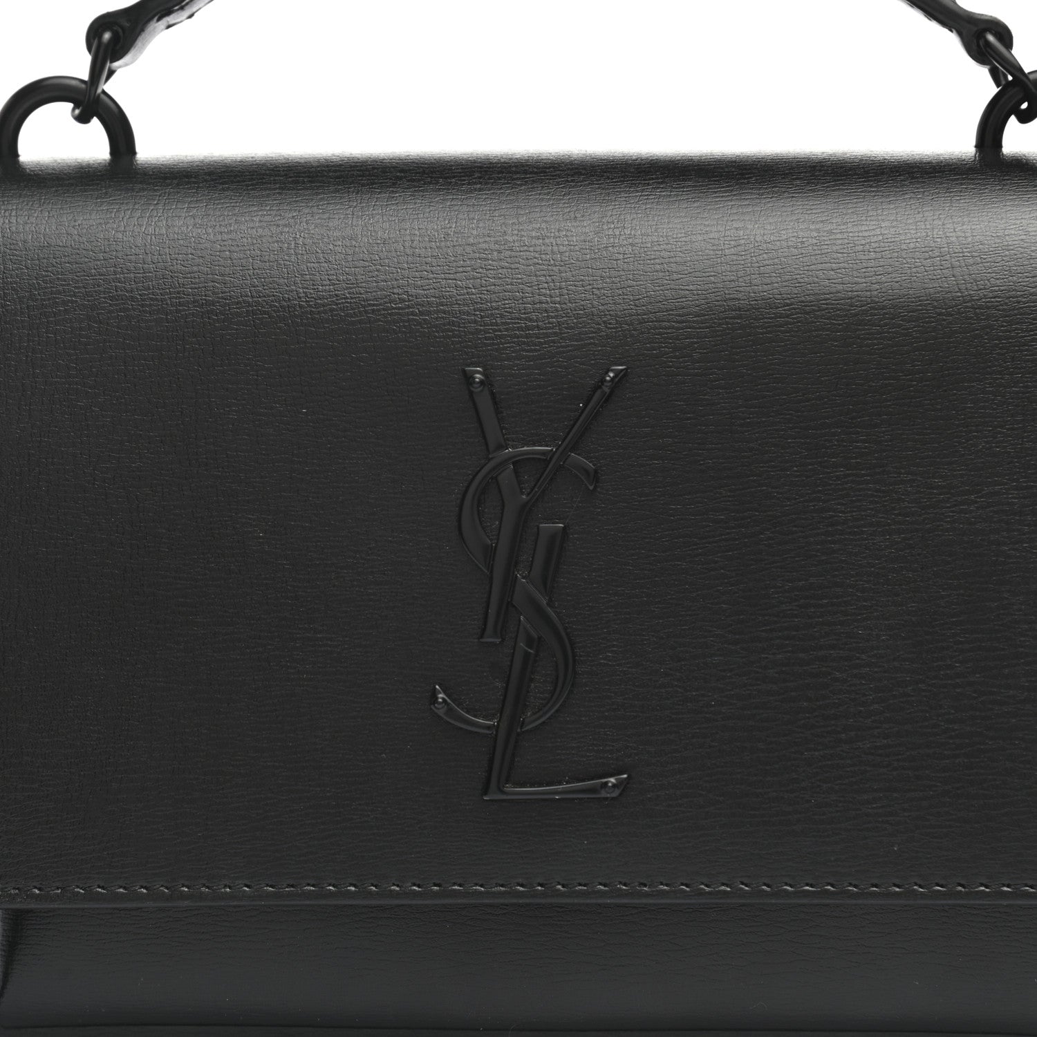 Saint Laurent Calfskin Monogram Sunset Chain Wallet Black 7 of 12