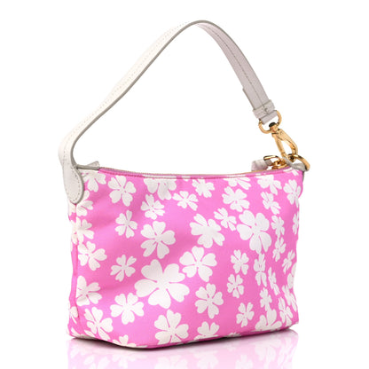 Miu Miu Nylon Floral Print Shoulder Bag Pink 3 of 12