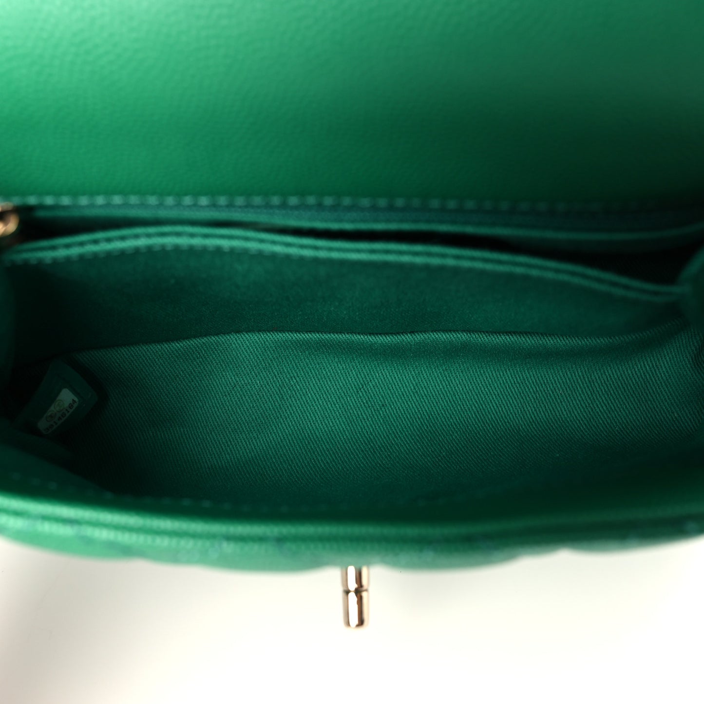 Caviar Quilted Mini Coco Handle Flap Green