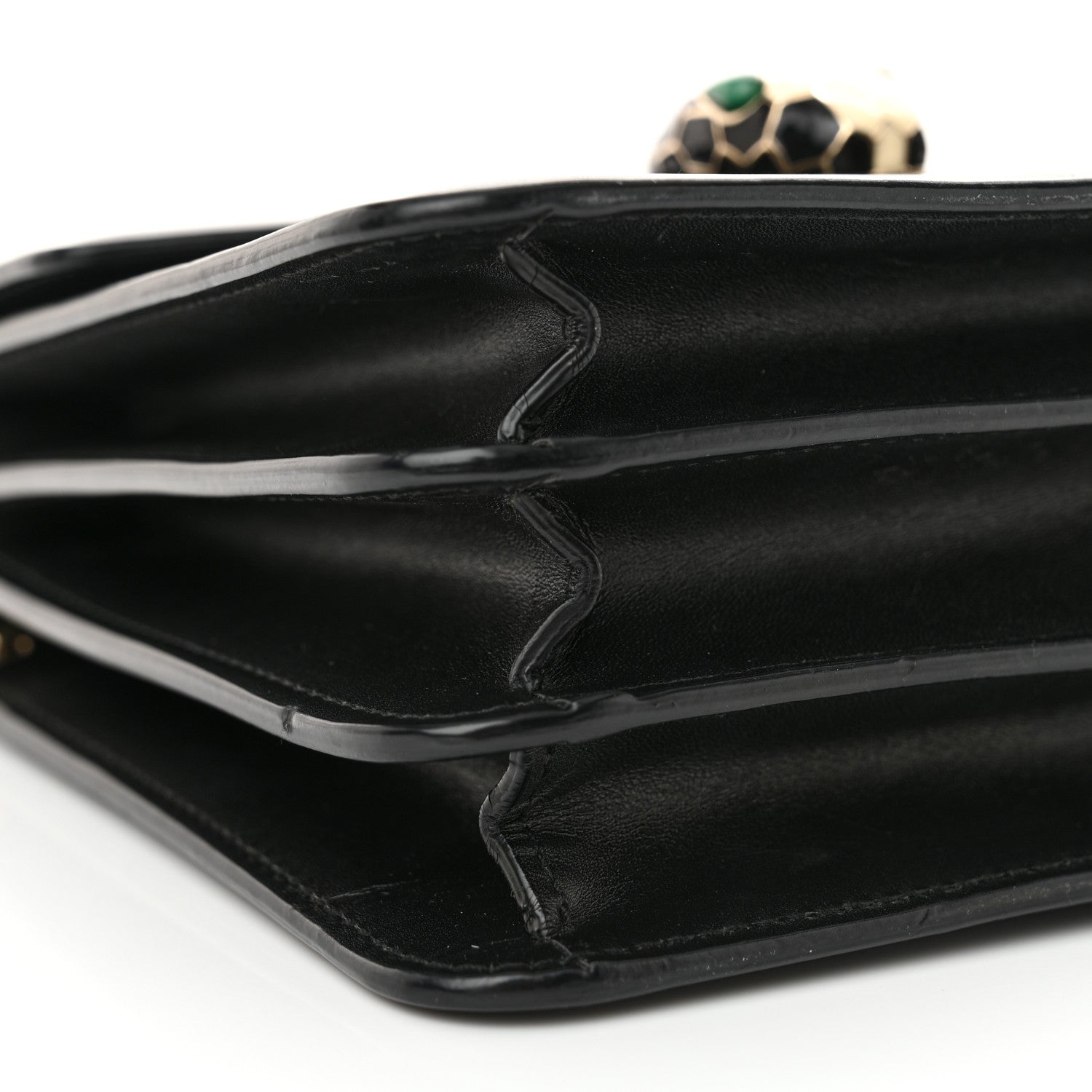 Bulgari Calfskin Serpenti Forever Top Handle Black 9 of 14
