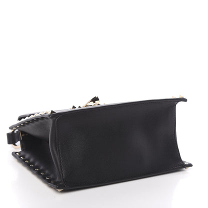 Valentino Garavani Vitello Rockstud Overlay Flap Top Handle Bag Black 4 of 9