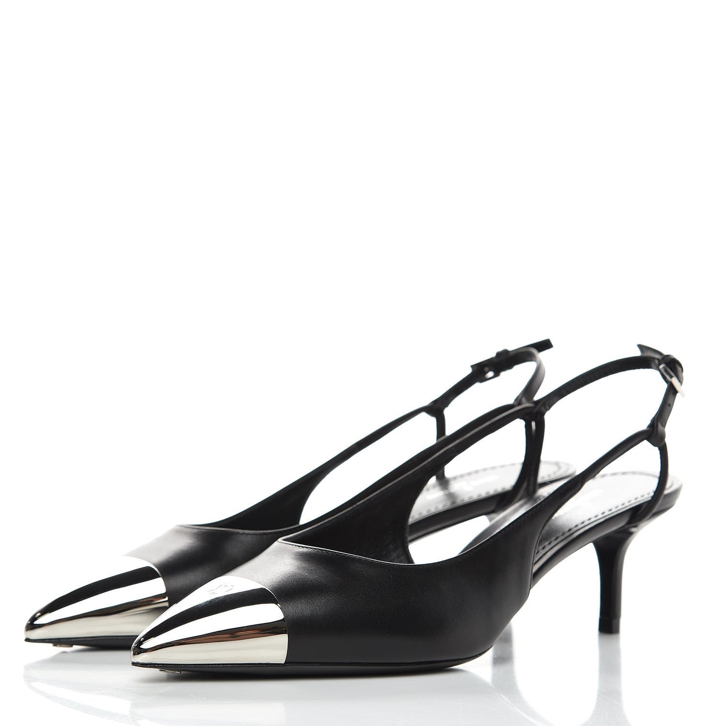 Calfskin Urban Twist Slingback Pumps 36 Black