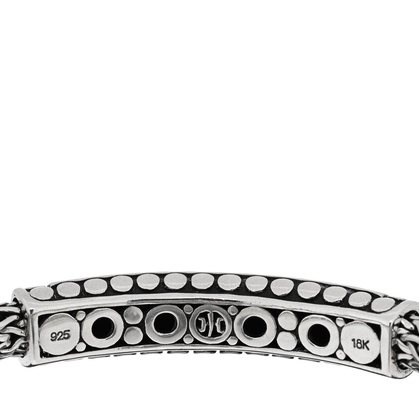 Sterling Silver 18K Yellow Gold Dot Station Classic Chain Bracelet