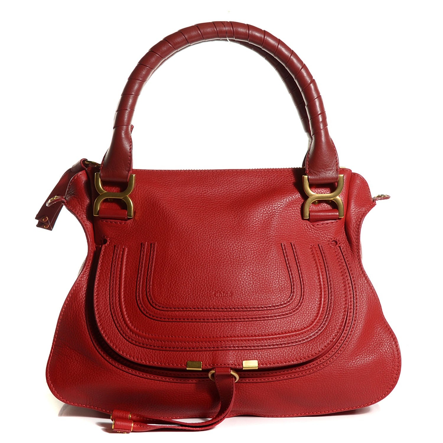 Chloe Calfskin Medium Marcie Satchel Holly Berry 1 of 9