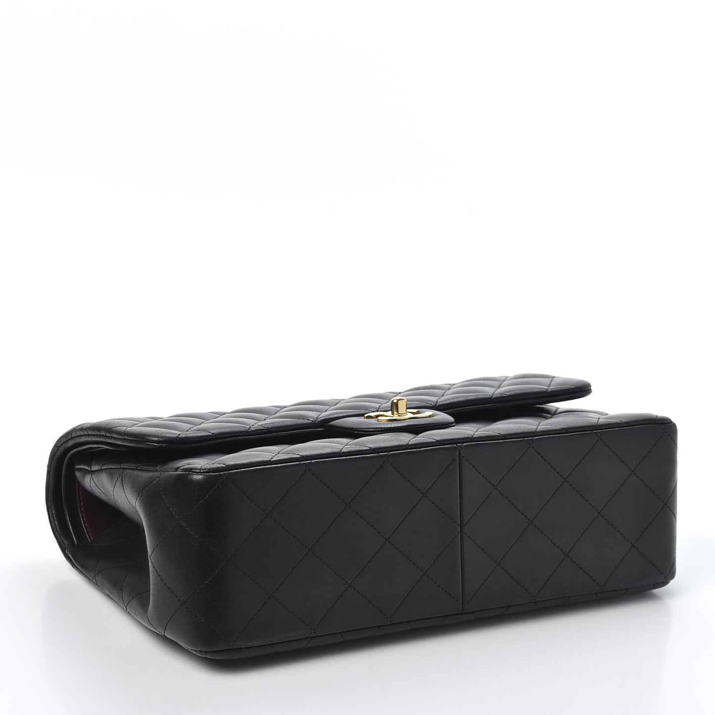 Lambskin Quilted Jumbo Double Flap Black