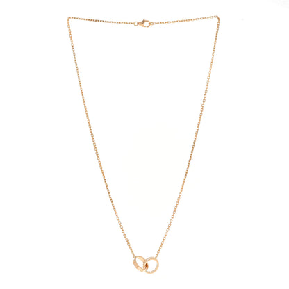 Cartier 18K Pink Gold Diamond Interlocking LOVE Necklace 3 of 8