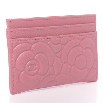 Chanel Caviar Camellia Embossed Card Holder Pink 3 of 9