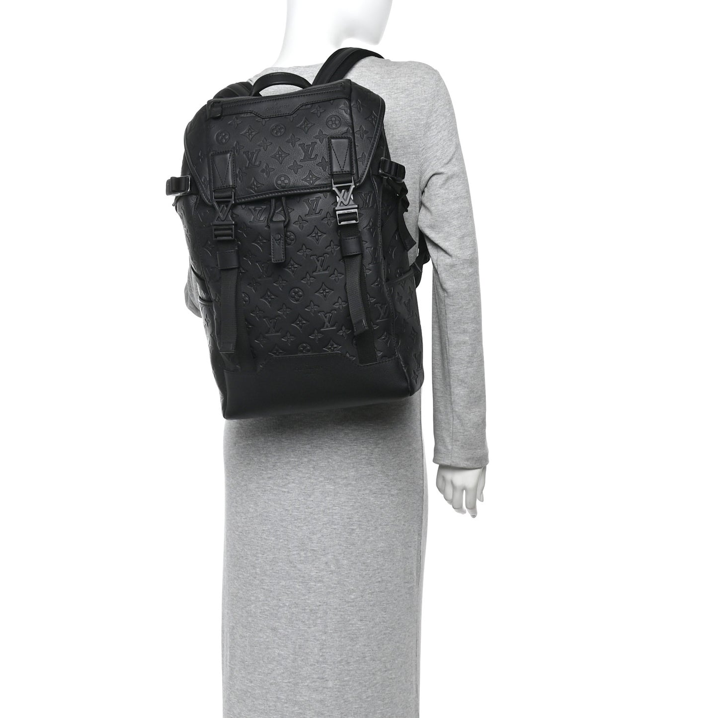 Calfskin Monogram Shadow Getaway Backpack Black
