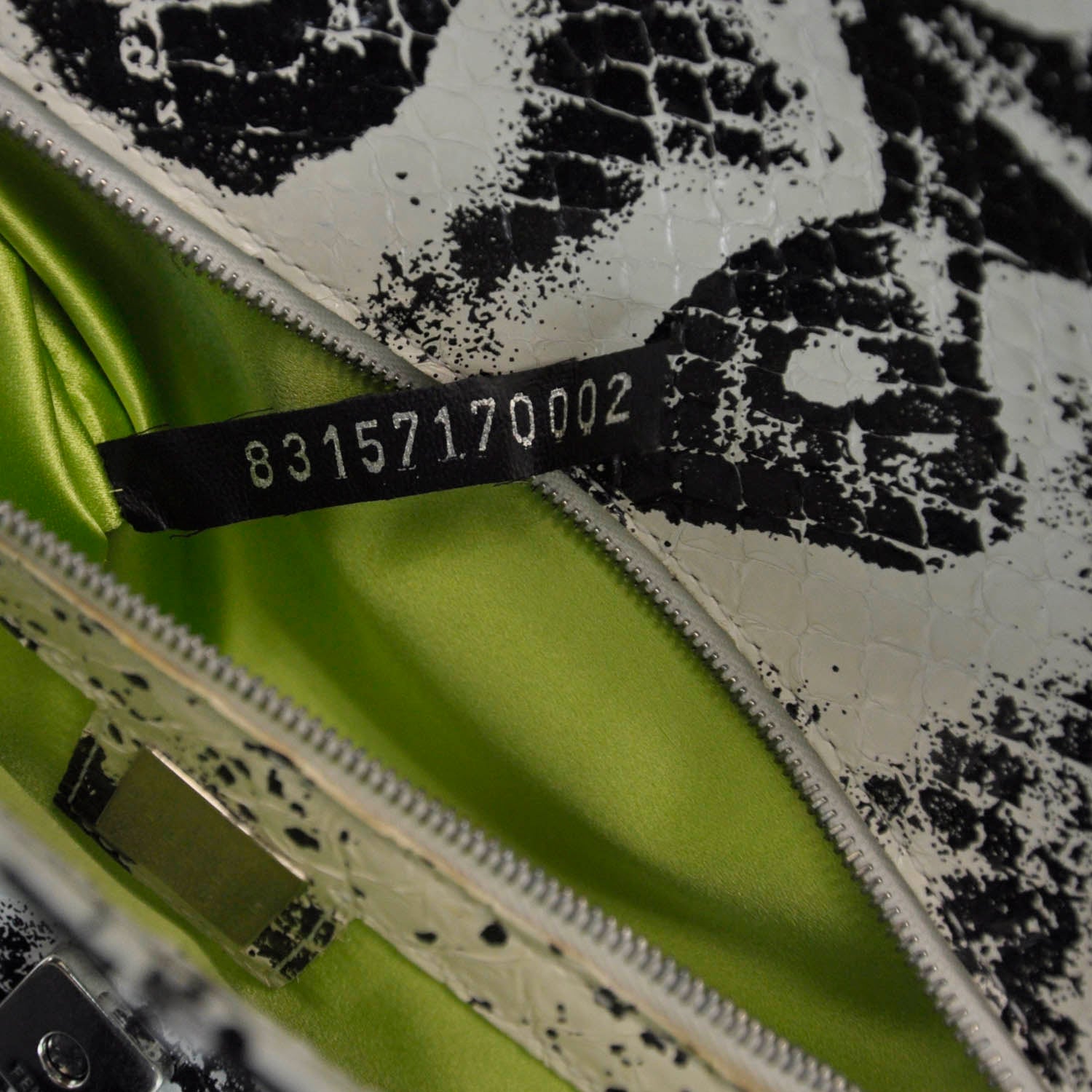 Fendi Snakeskin Baguette Black White 7 of 8