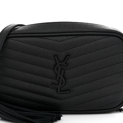 Saint Laurent Grain De Poudre Matelasse Monochrome Monogram Mini Lou Camera Bag Black 8 of 10