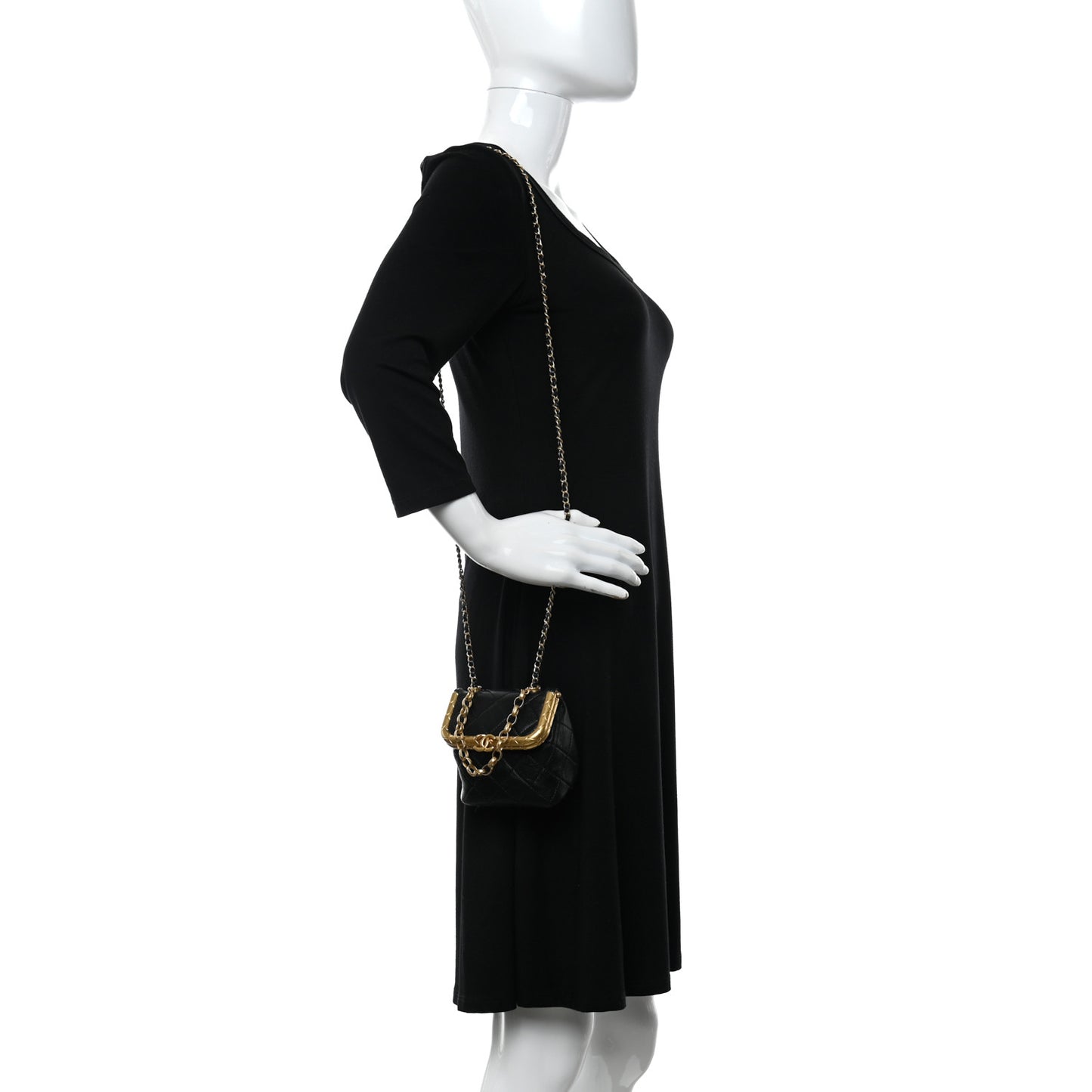 Lambskin Quilted Small My Crush Bag Black
